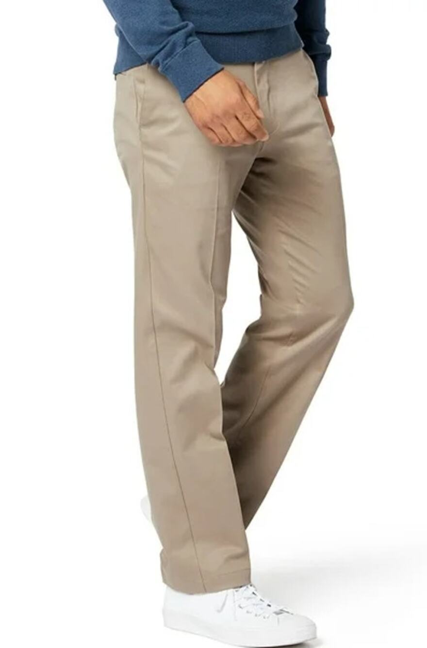 Dockers Men's Signature Straight Fit Creased Khaki Pants W34 L34 Timberwolf